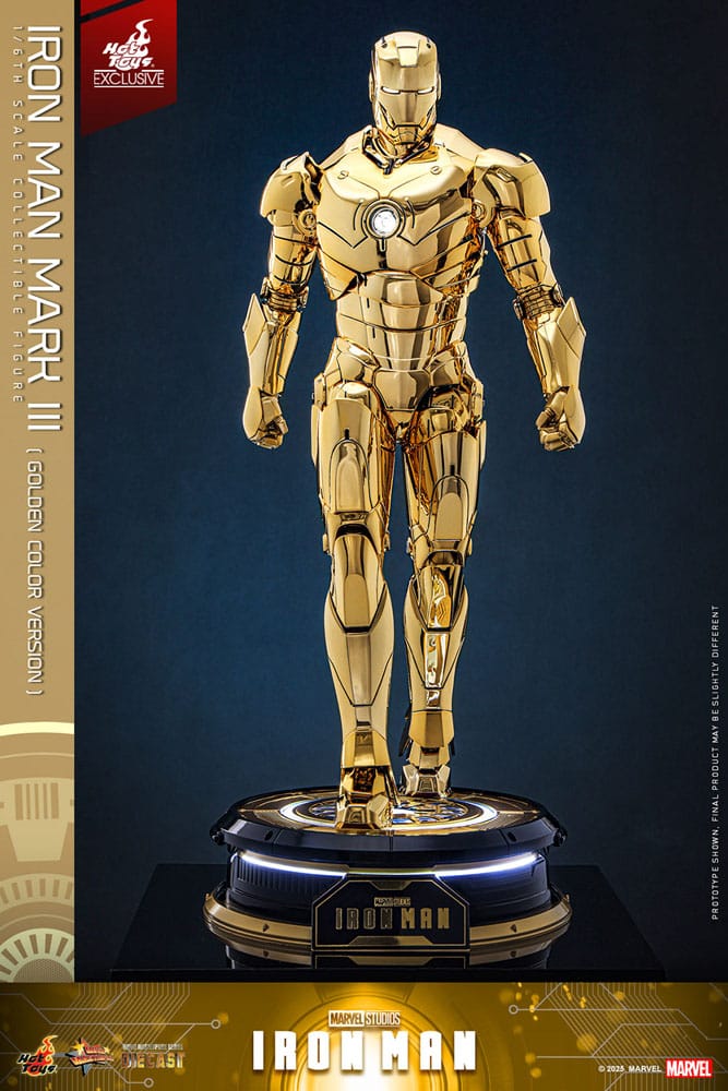 Iron Man Movie Masterpiece Diecast Actionfigur 1/6 Iron Man Mark III (Gold Color Version) Hot Toys Exclusive 33 cm - Versand: 5-7 Tage nach Bestellung