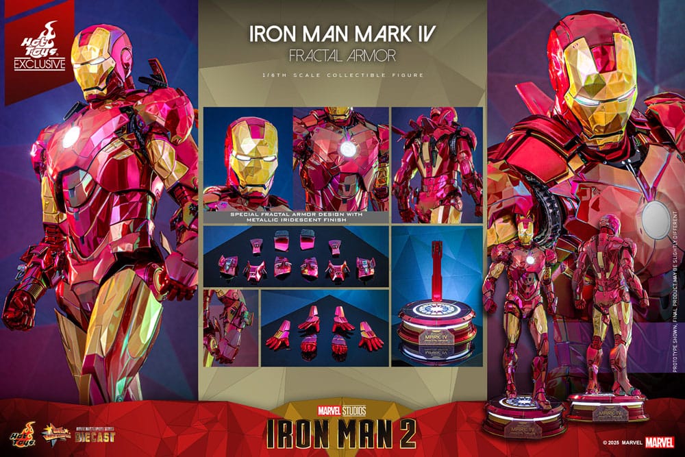 Iron Man Movie Masterpiece Diecast Actionfigur 1/6 Iron Man Mark VI (Fractal Armor) Hot Toys Exclusive 33 cm - Preorder - ETA: 03.09.2025