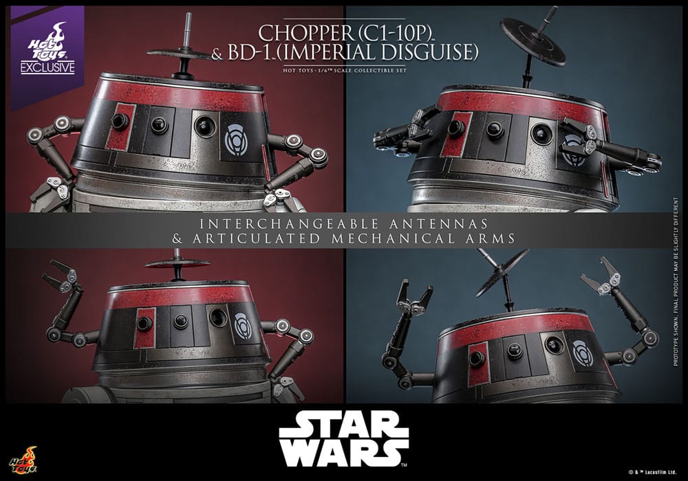Star Wars Actionfigur Set 1/6 Chopper (C1-10P™) & BD-1™ (Imperial Disguise) 18 cm & 8 cm - Versand: 5-7 Tage nach Bestellung