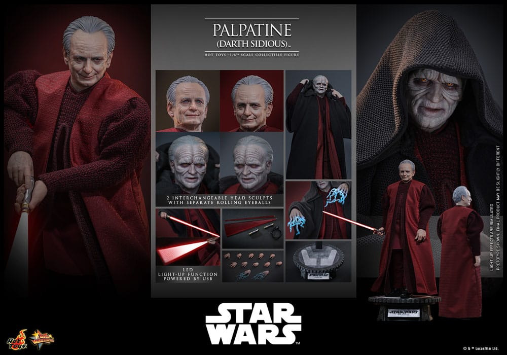 Star Wars: Episode III - Die Rache der Sith Actionfigur 1/6 Palpatine (Darth Sidious) 29 cm - Preorder - ETA: 24.11.2026