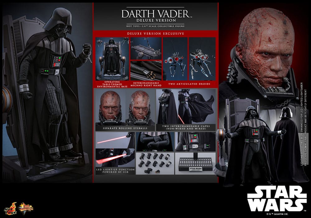 Star Wars: Episode III - Die Rache der Sith Movie Masterpiece Actionfigur 1/6 Darth Vader (Deluxe Version) 35 cm - Preorder - ETA: 25.09.2026
