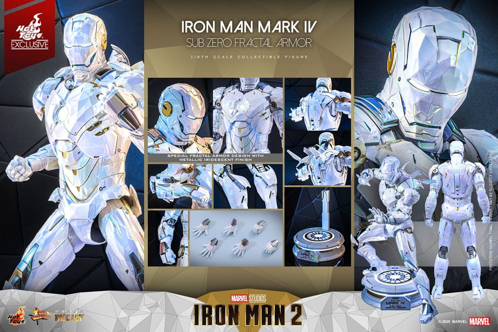 Iron Man 2 Movie Masterpiece Diecast Actionfigur 1/6 Iron Man Mark IV (Sub-Zero Fractal Armor) Hot Toys Exclusive 33 cm - Preorder - ETA: 25.02.2026