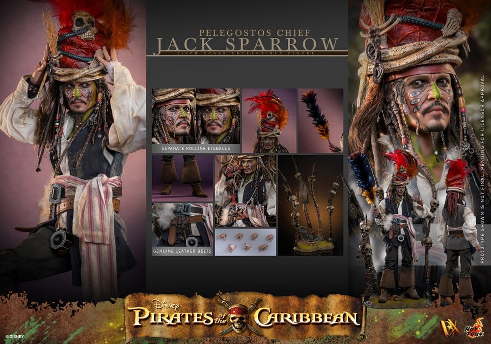 Pirates of the Caribbean - Fluch der Karibik 2 DX Actionfigur 1/6 Pelegostos Chief Jack Sparrow 30 cm - Preorder - ETA: 28.12.2026