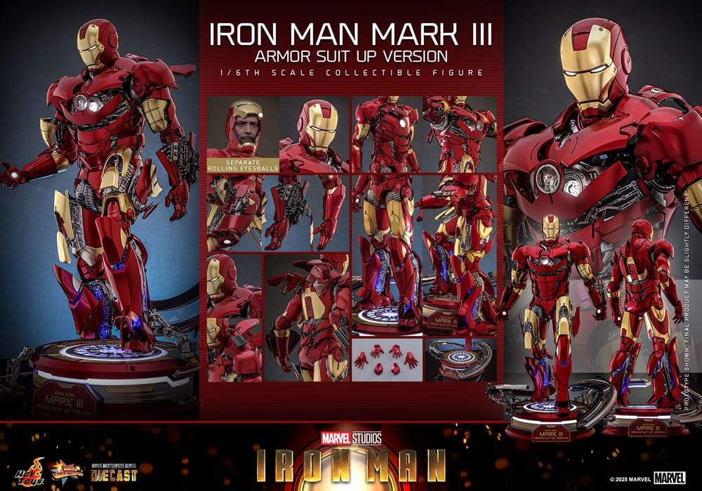 Iron Man Movie Masterpiece Diecast Actionfigur 1/6 Iron Man Mark III (Armor Suit Up Version) 32 cm - Preorder - ETA: 25.11.2026