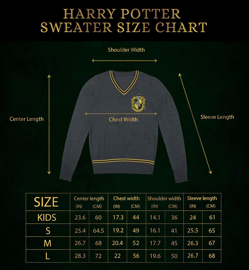 Harry Potter Strickpullover Hufflepuff Größe XL - Versand: 5-7 Tage nach Bestellung