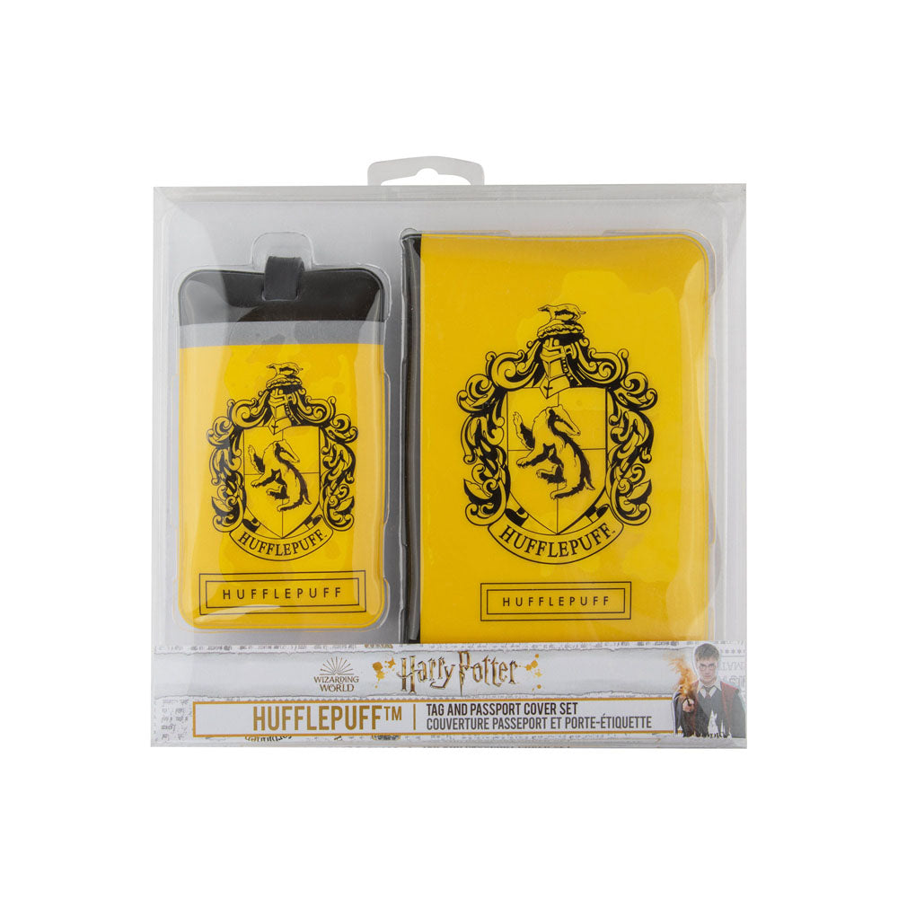Harry Potter Kofferanhänger & Reisepass-Halter Set Hufflepuff - Versand: 5-7 Tage nach Bestellung