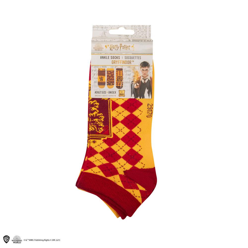 Harry Potter Knöchelsocken 3er-Pack Gryffindor - Versand: 5-7 Tage nach Bestellung