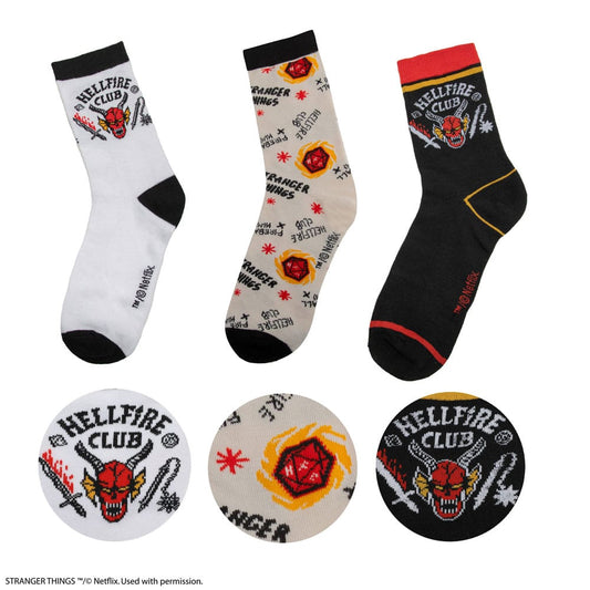 Stranger Things: Hellfire Club Set of 3 Socks - Versand: 5-7 Tage nach Bestellung