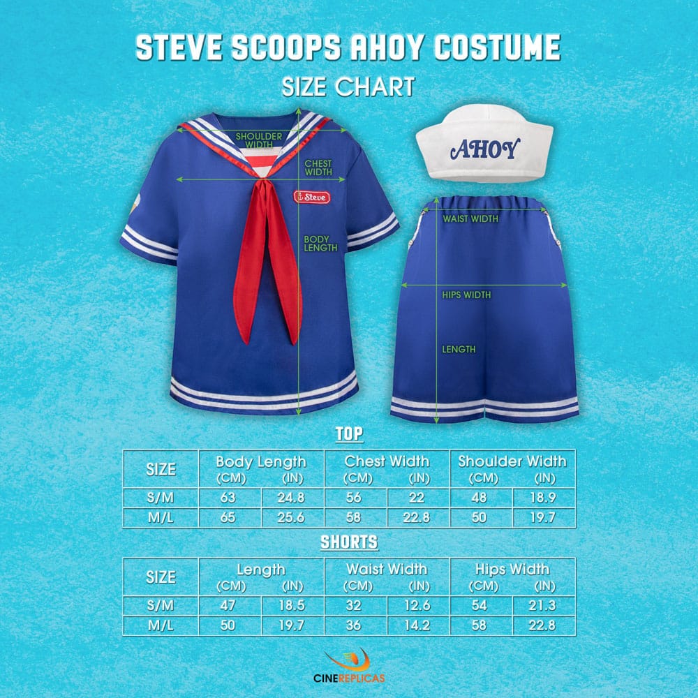 Stranger Things: Scoops Ahoy Steve Costume Größe S/M - Versand: 7 Tage nach Bestellung