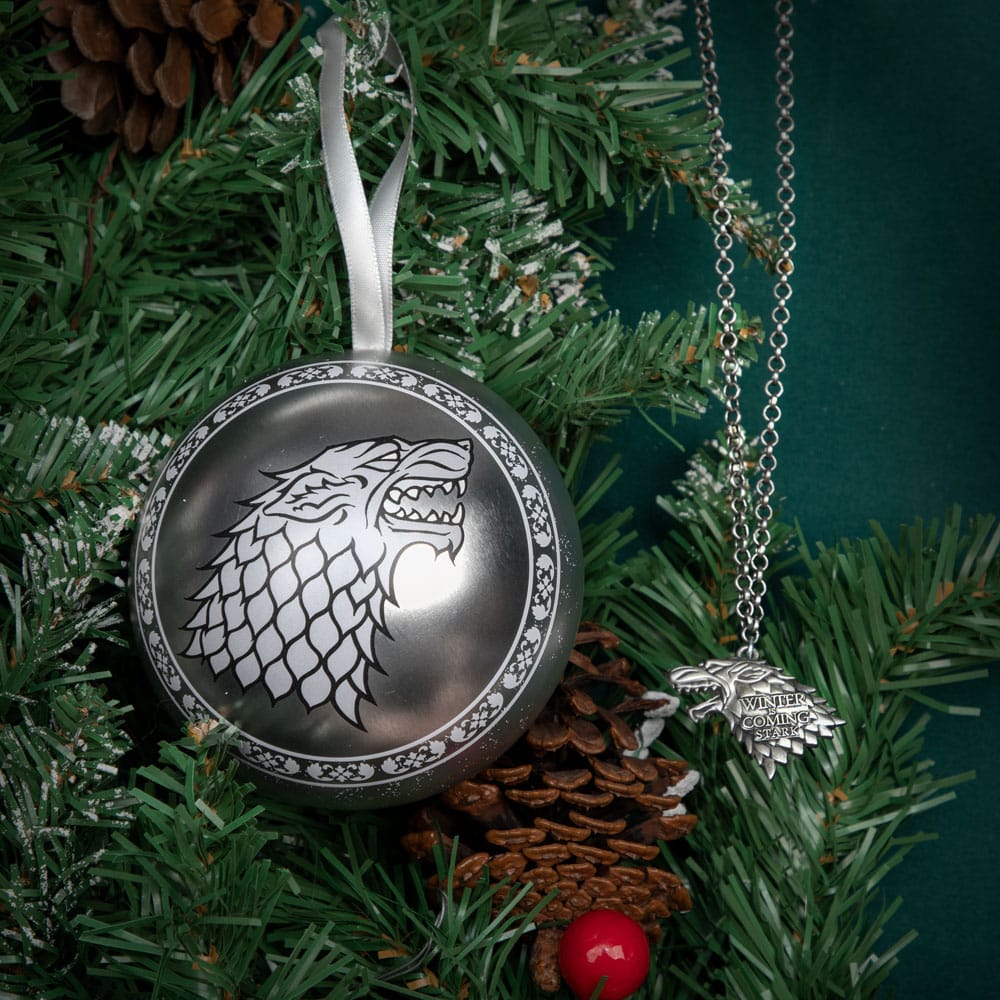 Game of Thrones Christbaumschmuck mit Halskette Stark - Versand: 5-7 Tage nach Bestellung