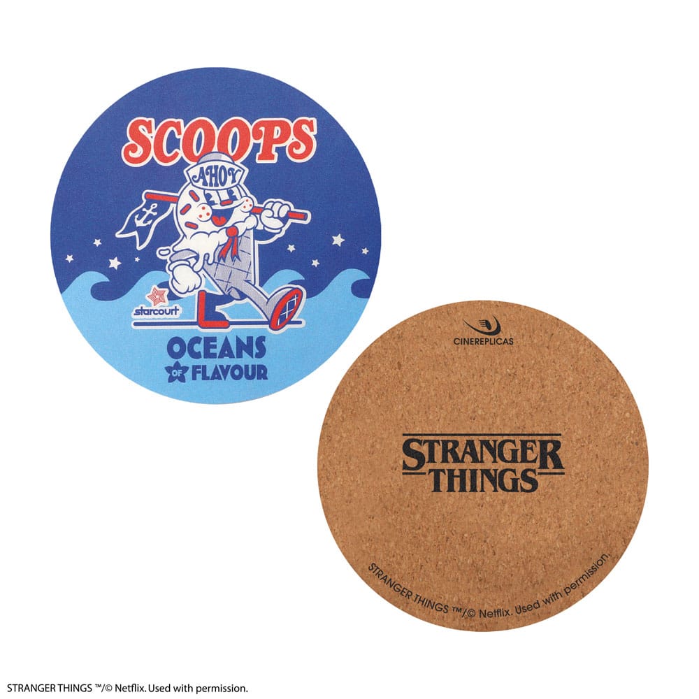 Stranger Things Untersetzer Scoops Ahoy 4er-Pack - Preorder - ETA: 27.10.2025