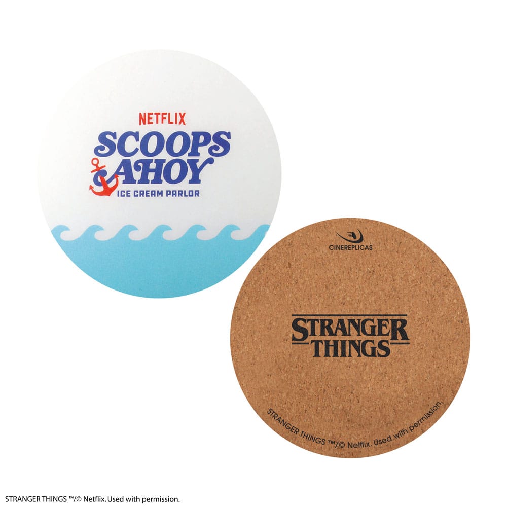 Stranger Things Untersetzer Scoops Ahoy 4er-Pack - Preorder - ETA: 27.10.2025