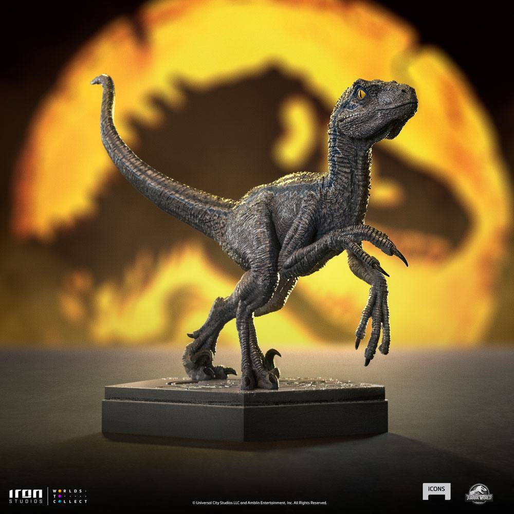 Jurassic World Icons Statue Velociraptor Blue 9 cm - Versand: 5-7 Tage nach Bestellung