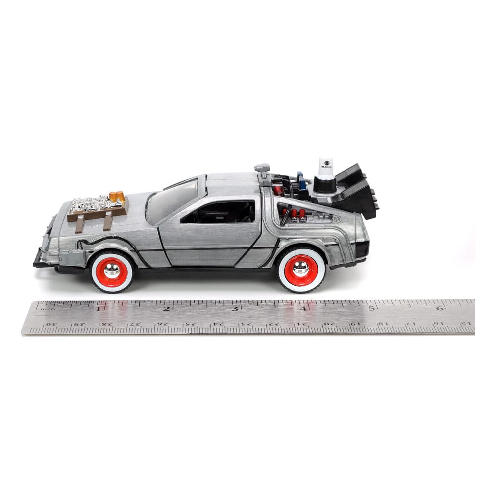 Zurück in die Zukunft III Hollywood Rides Diecast Modell 1/32 DeLorean Time Machine Free Rolling - Preorder - ETA: 01.10.2025