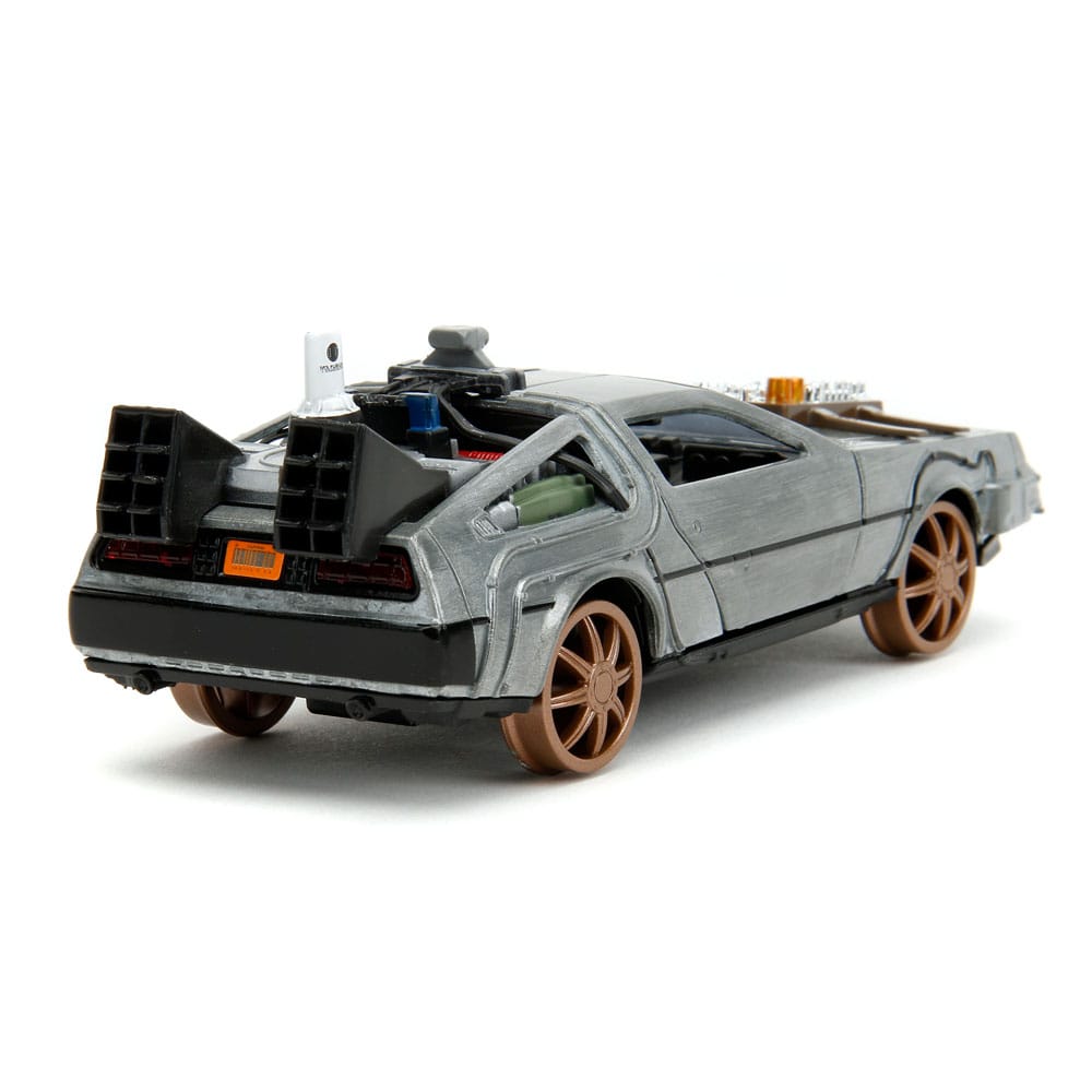 Zurück in die Zukunft III Hollywood Rides Diecast Modell 1/32 DeLorean Time Machine Railroad Wheels - Preorder - ETA: 01.10.2025