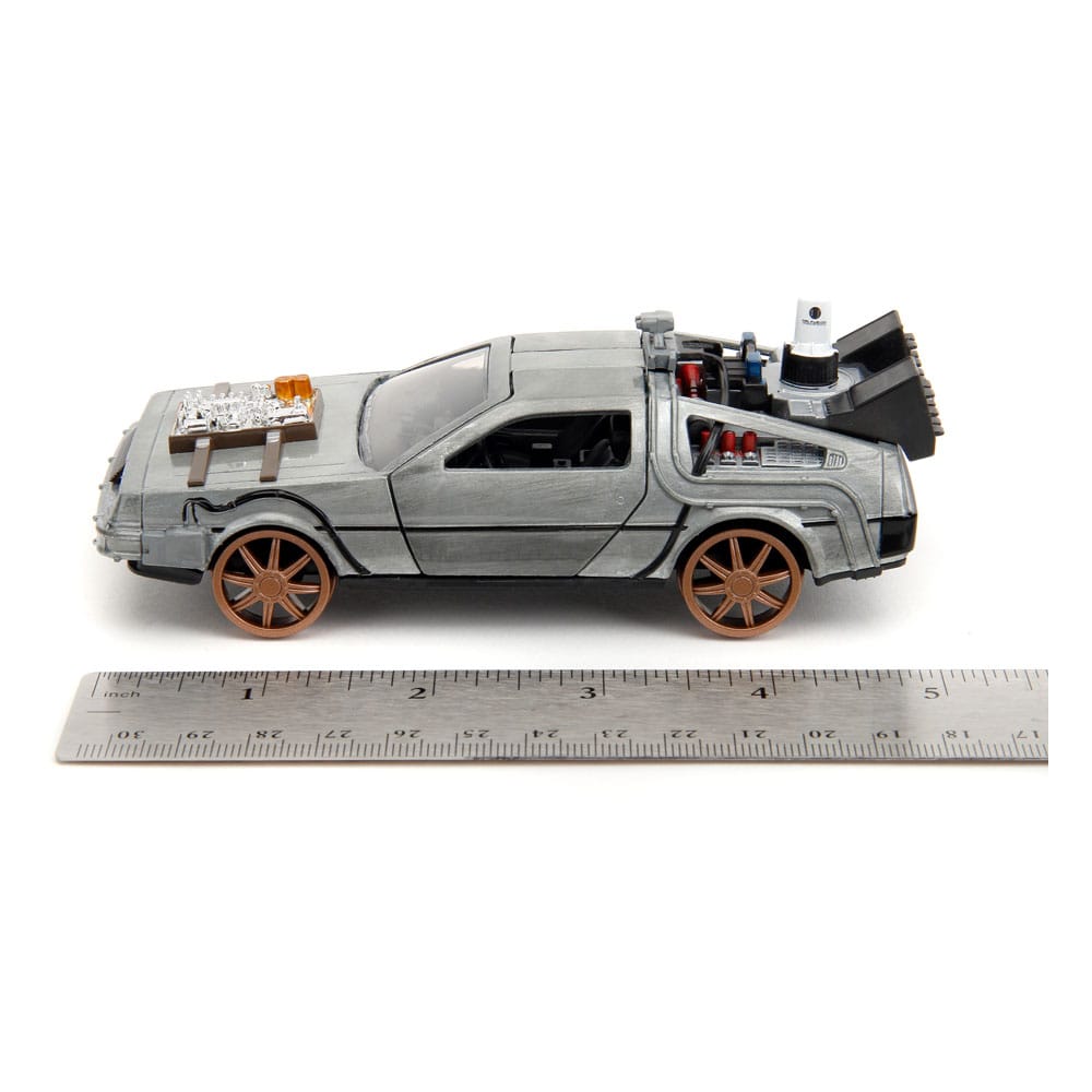 Zurück in die Zukunft III Hollywood Rides Diecast Modell 1/32 DeLorean Time Machine Railroad Wheels - Preorder - ETA: 01.10.2025