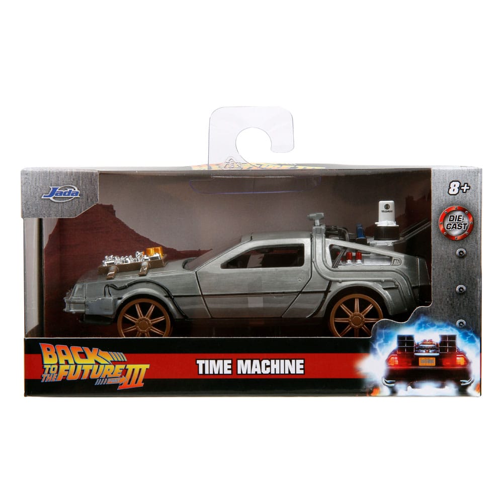 Zurück in die Zukunft III Hollywood Rides Diecast Modell 1/32 DeLorean Time Machine Railroad Wheels - Preorder - ETA: 01.10.2025