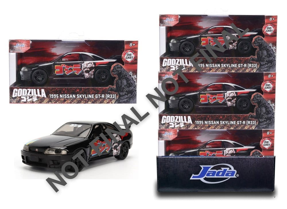 Godzilla Diecast Modell 1:32 Nissan Skyline GT-R R33 Sortiment (6) - Preorder - ETA: 25.08.2026