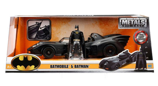 Batman Diecast Modell 1/24 1989 Batmobile mit Figur - Versand: 5-7 Tage nach Bestellung