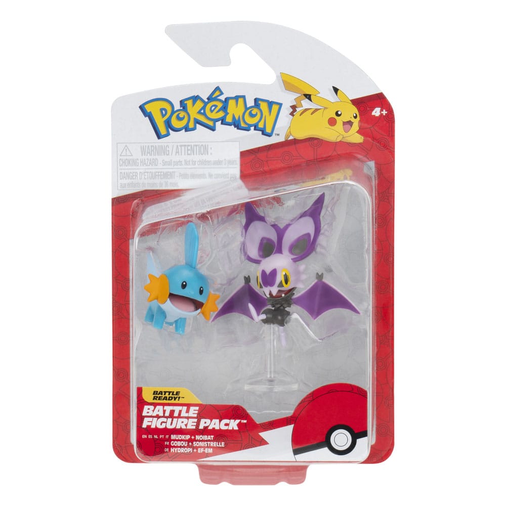 Pokémon Figuren 2er-Pack Mudkip & Noibat with Stand 8 cm - Versand: 5-7 Tage nach Bestellung