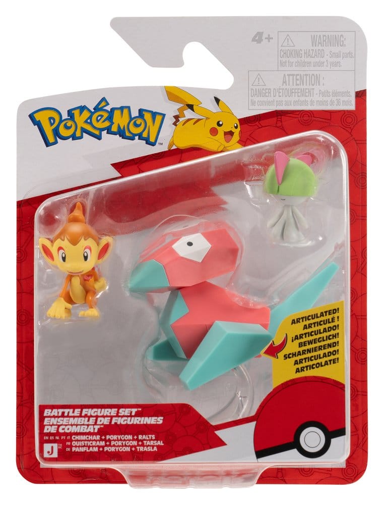 Pokémon Battle Figure Set Actionfiguren Panflam, Trasla & Porygon (3er-Pack) - Preorder - ETA: 25.01.2027