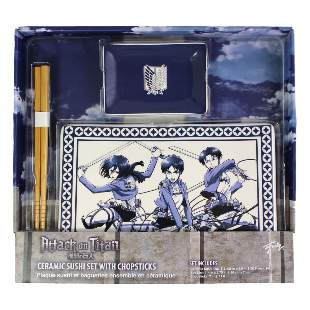 Attack on Titan Keramik Sushi Set mit Essstäbchen - Preorder - ETA: 25.09.2025
