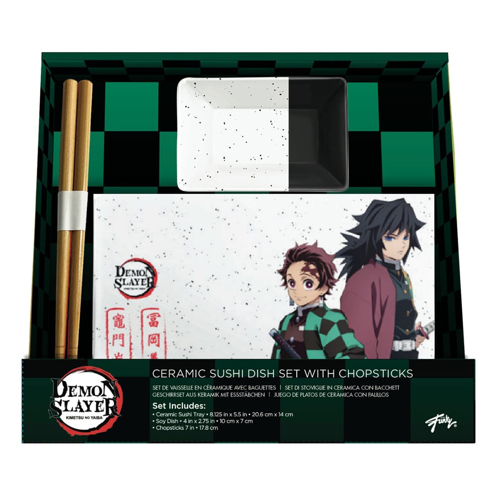 Demon Slayer Keramik Sushi Set mit Essstäbchen Tanjiro & Giyu - Preorder - ETA: 25.09.2025