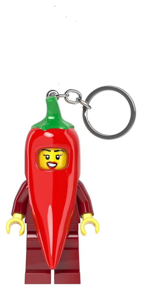 Lego Minifigur Schlüsselanhänger mit Leuchtfunktion Chili-Kostüm - Versand: 7 Tage nach Bestellung