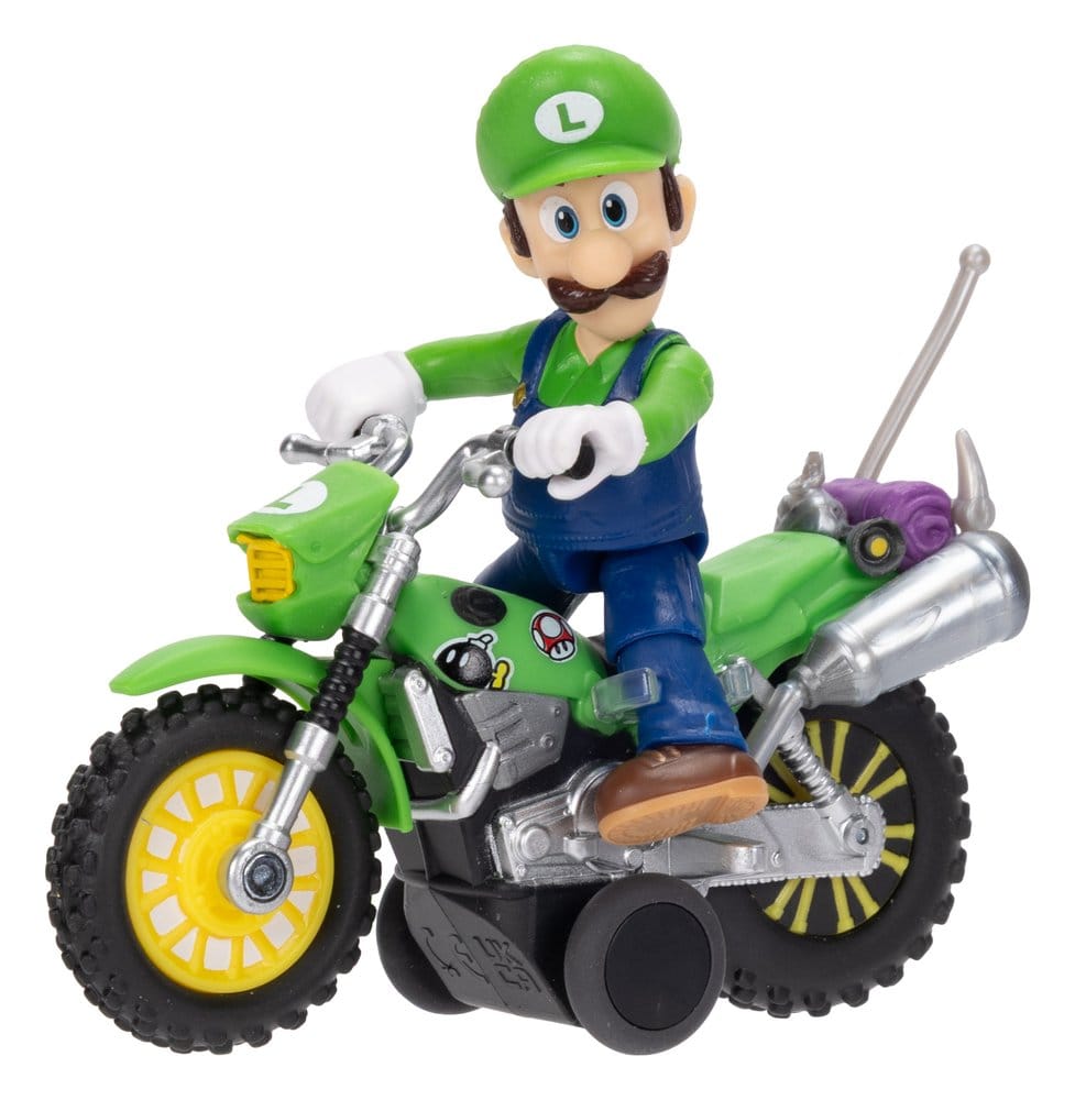 Der Super Mario Galaxy Film Actionfigur mit Rückziehmotorrad Luigi 6 cm - Versand: 7 Tage nach Bestellung