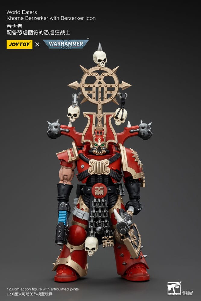 Warhammer 40k Actionfigur 1/18 World Eaters Khorne Berzerker with Berzerker lcon 13 cm - Versand: 5-7 Tage nach Bestellung