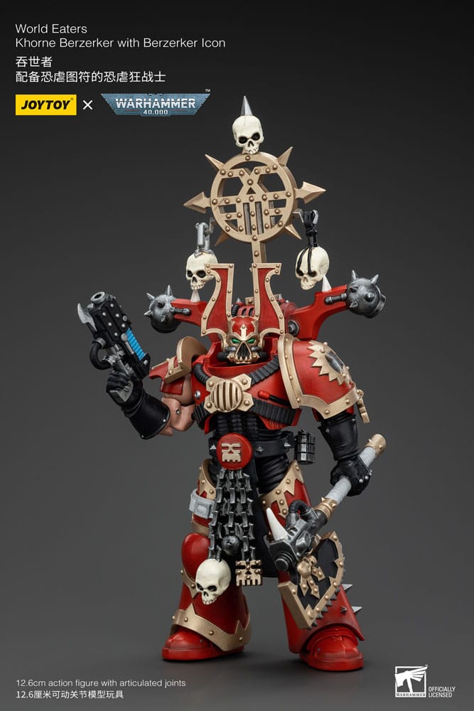 Warhammer 40k Actionfigur 1/18 World Eaters Khorne Berzerker with Berzerker lcon 13 cm - Versand: 5-7 Tage nach Bestellung