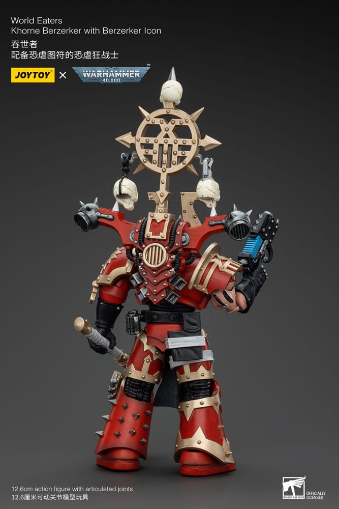 Warhammer 40k Actionfigur 1/18 World Eaters Khorne Berzerker with Berzerker lcon 13 cm - Versand: 5-7 Tage nach Bestellung