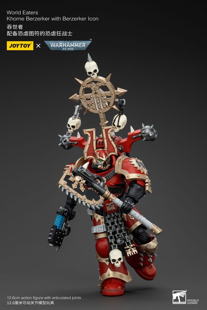 Warhammer 40k Actionfigur 1/18 World Eaters Khorne Berzerker with Berzerker lcon 13 cm - Versand: 5-7 Tage nach Bestellung