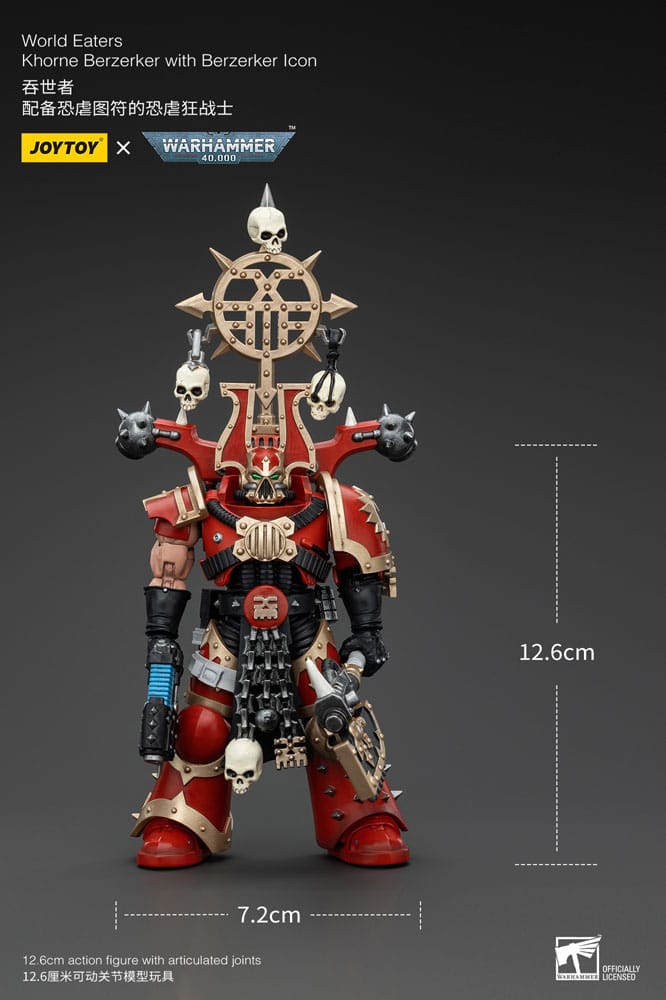 Warhammer 40k Actionfigur 1/18 World Eaters Khorne Berzerker with Berzerker lcon 13 cm - Versand: 5-7 Tage nach Bestellung