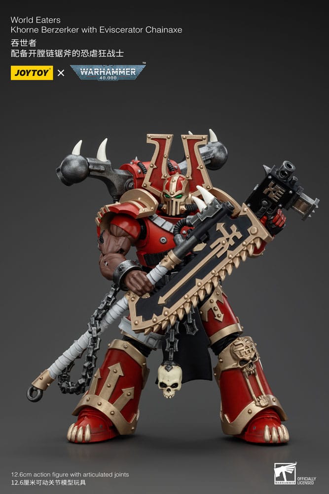 Warhammer 40k Actionfigur 1/18 World Eaters Khorne Berzerker with Eviscerator Chainaxe 13 cm - Versand: 5-7 Tage nach Bestellung