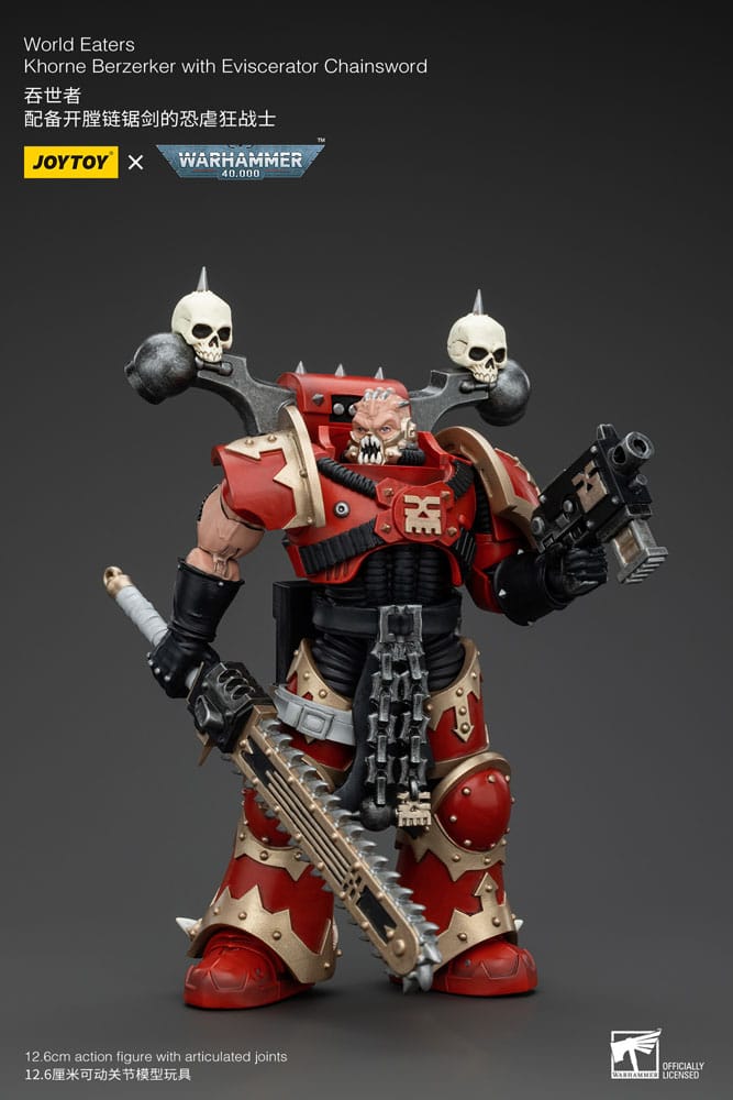 Warhammer 40k Actionfigur 1/18 World Eaters Khorne Berzerker with Eviscerator Chainsword 13 cm - Versand: 5-7 Tage nach Bestellung