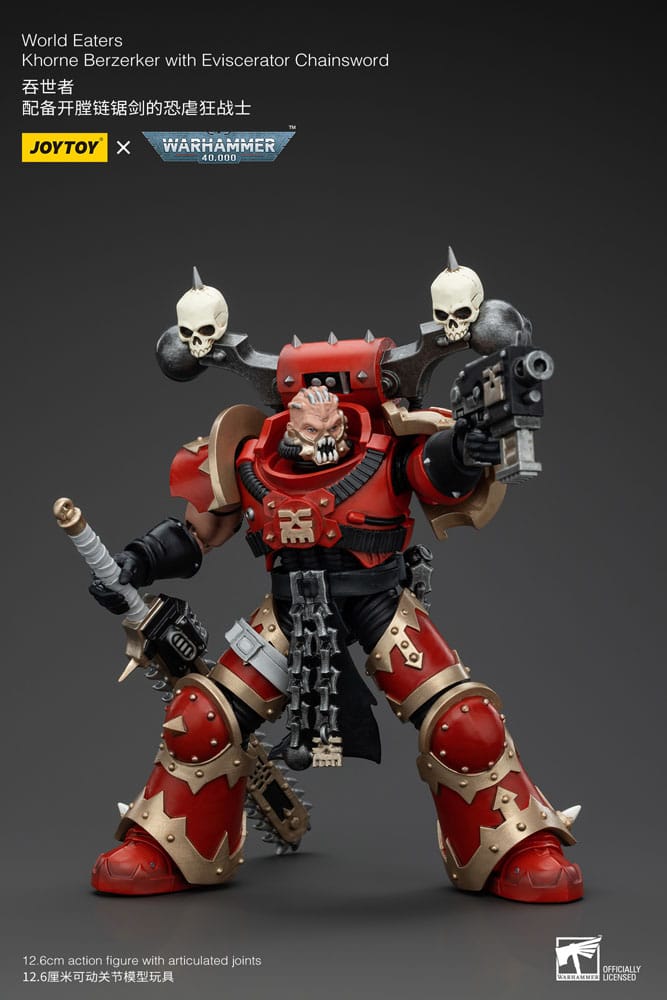 Warhammer 40k Actionfigur 1/18 World Eaters Khorne Berzerker with Eviscerator Chainsword 13 cm - Versand: 5-7 Tage nach Bestellung