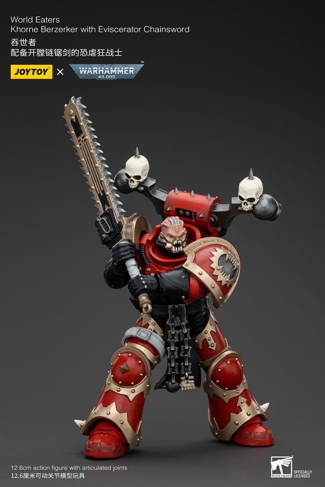 Warhammer 40k Actionfigur 1/18 World Eaters Khorne Berzerker with Eviscerator Chainsword 13 cm - Versand: 5-7 Tage nach Bestellung