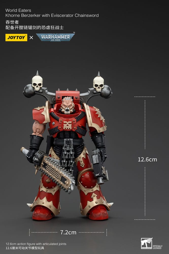Warhammer 40k Actionfigur 1/18 World Eaters Khorne Berzerker with Eviscerator Chainsword 13 cm - Versand: 5-7 Tage nach Bestellung