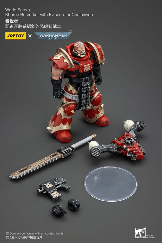 Warhammer 40k Actionfigur 1/18 World Eaters Khorne Berzerker with Eviscerator Chainsword 13 cm - Versand: 5-7 Tage nach Bestellung