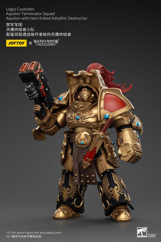 Warhammer The Horus Heresy Actionfigur 1/18 Legio Custodes Aquilon Terminator Squad Aquilon with twin-linked Adrathic Destructor 14 cm         - Versand: 5-7 Tage nach Bestellung
