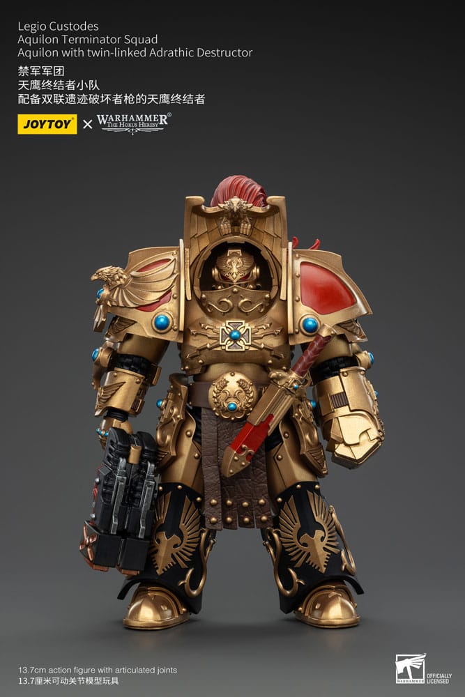 Warhammer The Horus Heresy Actionfigur 1/18 Legio Custodes Aquilon Terminator Squad Aquilon with twin-linked Adrathic Destructor 14 cm - Versand: 5-7 Tage nach Bestellung