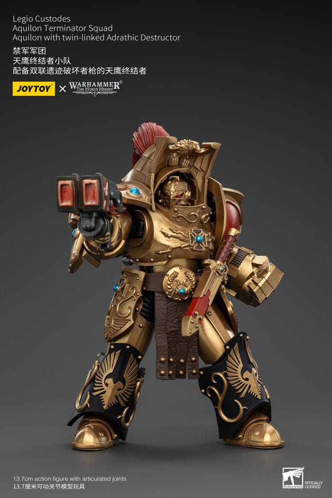 Warhammer The Horus Heresy Actionfigur 1/18 Legio Custodes Aquilon Terminator Squad Aquilon with twin-linked Adrathic Destructor 14 cm - Versand: 5-7 Tage nach Bestellung