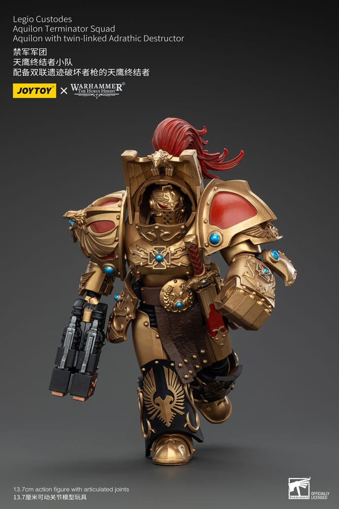 Warhammer The Horus Heresy Actionfigur 1/18 Legio Custodes Aquilon Terminator Squad Aquilon with twin-linked Adrathic Destructor 14 cm - Versand: 5-7 Tage nach Bestellung