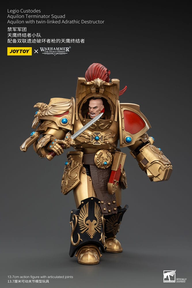 Warhammer The Horus Heresy Actionfigur 1/18 Legio Custodes Aquilon Terminator Squad Aquilon with twin-linked Adrathic Destructor 14 cm - Versand: 5-7 Tage nach Bestellung