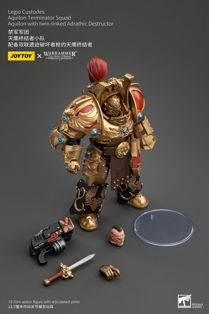 Warhammer The Horus Heresy Actionfigur 1/18 Legio Custodes Aquilon Terminator Squad Aquilon with twin-linked Adrathic Destructor 14 cm - Versand: 5-7 Tage nach Bestellung