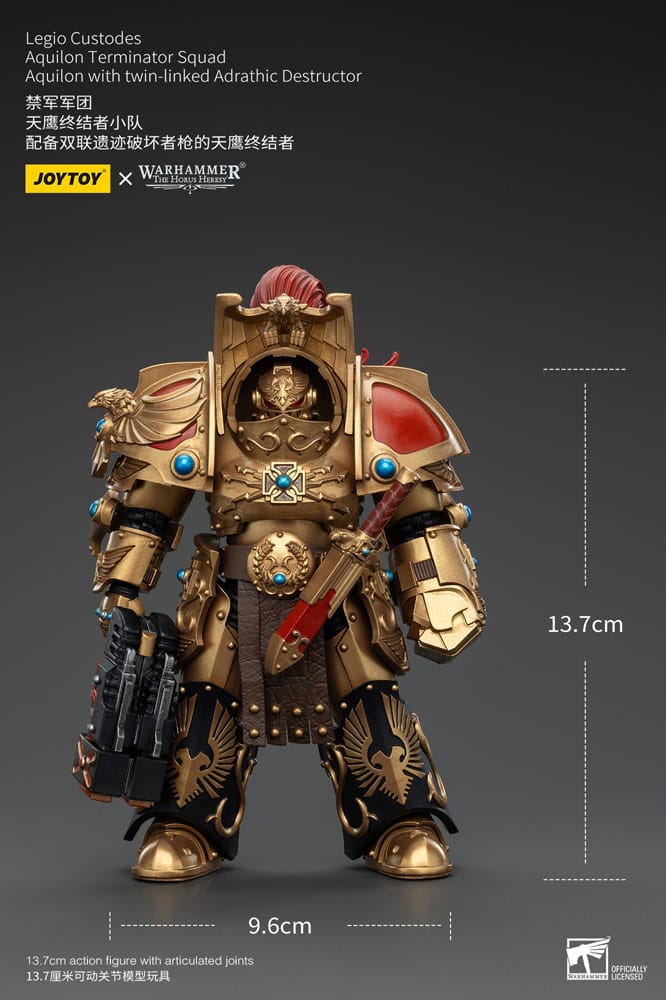 Warhammer The Horus Heresy Actionfigur 1/18 Legio Custodes Aquilon Terminator Squad Aquilon with twin-linked Adrathic Destructor 14 cm - Versand: 5-7 Tage nach Bestellung