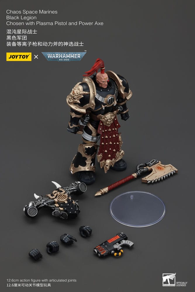 Warhammer 40k Actionfigur Chaos Space Marines Black Legion Chosen with Plasma Pistol and Power Axe 20 cm - Versand: 5-7 Tage nach Bestellung