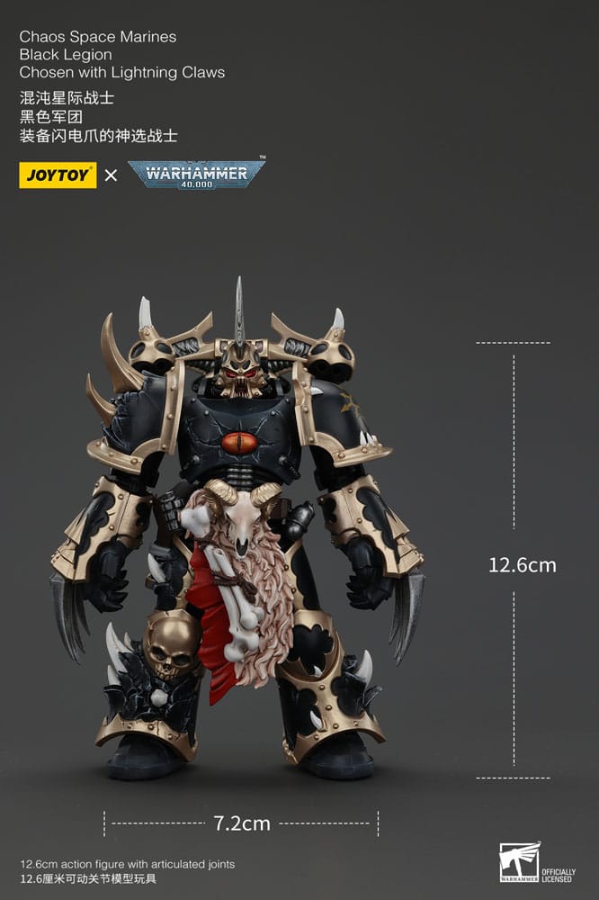 Warhammer 40k Actionfigur Chaos Space Marines Black Legion Chosen with Lightning Claws 20 cm - Versand: 5-7 Tage nach Bestellung