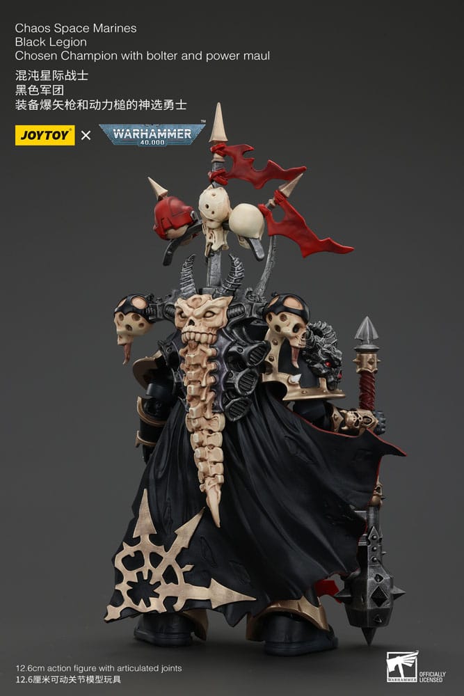 Warhammer 40k Actionfigur Chaos Space Marines Black Legion Chosen Champion with bolter and power maul 20 cm - Versand: 5-7 Tage nach Bestellung